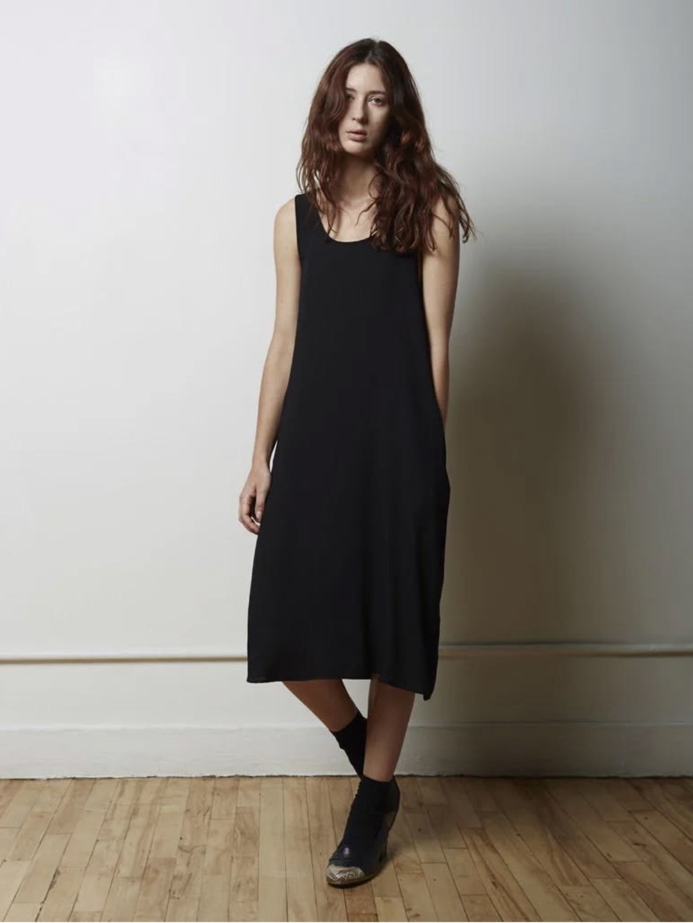 La Garconne Moderne Black Sleeveless Midi Dress